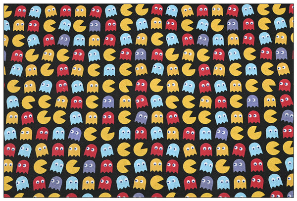 Pac-man the Retro Game Black! 1 Yard Printed Cotton Fabric, Fabric by Yard, Yardage Bag Fabrics, Children Fabrics, Kids, Japanese