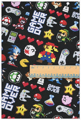 Retro Nintendo Vedio Game Super Mario Pixels 2 Colors! 1 Meter Light Weight Plain Blends Fabric, Fabric by Yard, Yardage Cotton Fabrics for  Style