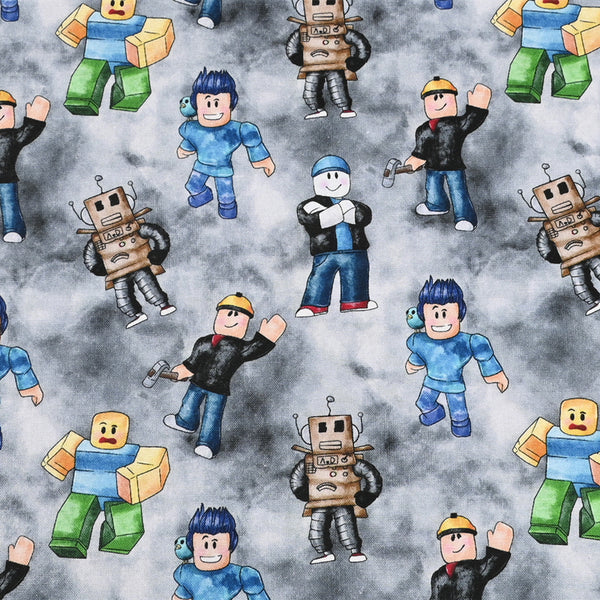 Roblox Gray ! 1 Yard Digital Printed Cotton Fabric, Fabric by Yard, Yardage Fabrics, Children  Kids