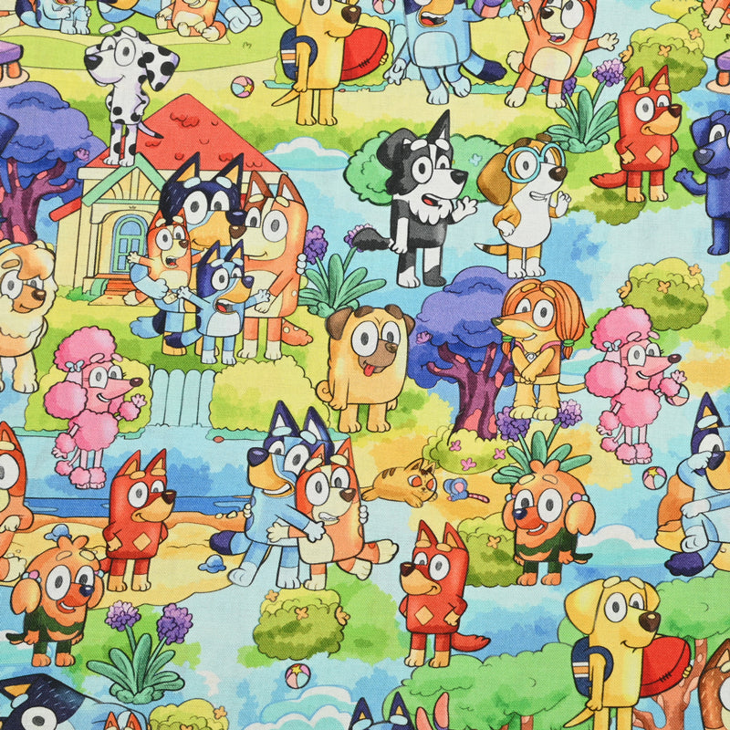 Bluey the Dog Aussie Dingo 2024 2 Prints! 1 Yard Quality Medium Thickness Plain Cotton Fabric, Fabric Aussie 2405