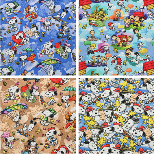 Snoopy and Friends 4 Prints! 1 Yard Printed Cotton Fabric, Fabric by Yard, Yardage Fabrics, Children  Kids 2405