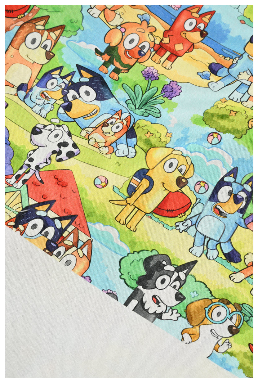 Bluey the Dog Aussie Dingo 2024 2 Prints! 1 Yard Quality Medium Thickness Plain Cotton Fabric, Fabric Aussie 2405