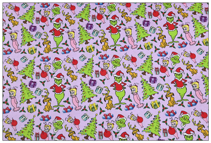 Grinch Collection 5 prints! 1 Yard Medium Thickness Plain Cotton Fabric, Fabric by Yard, Yardage Cotton Fabrics for Clothes Crafts