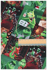 Grinch Collection 5 prints! 1 Yard Medium Thickness Plain Cotton Fabric, Fabric by Yard, Yardage Cotton Fabrics for Clothes Crafts