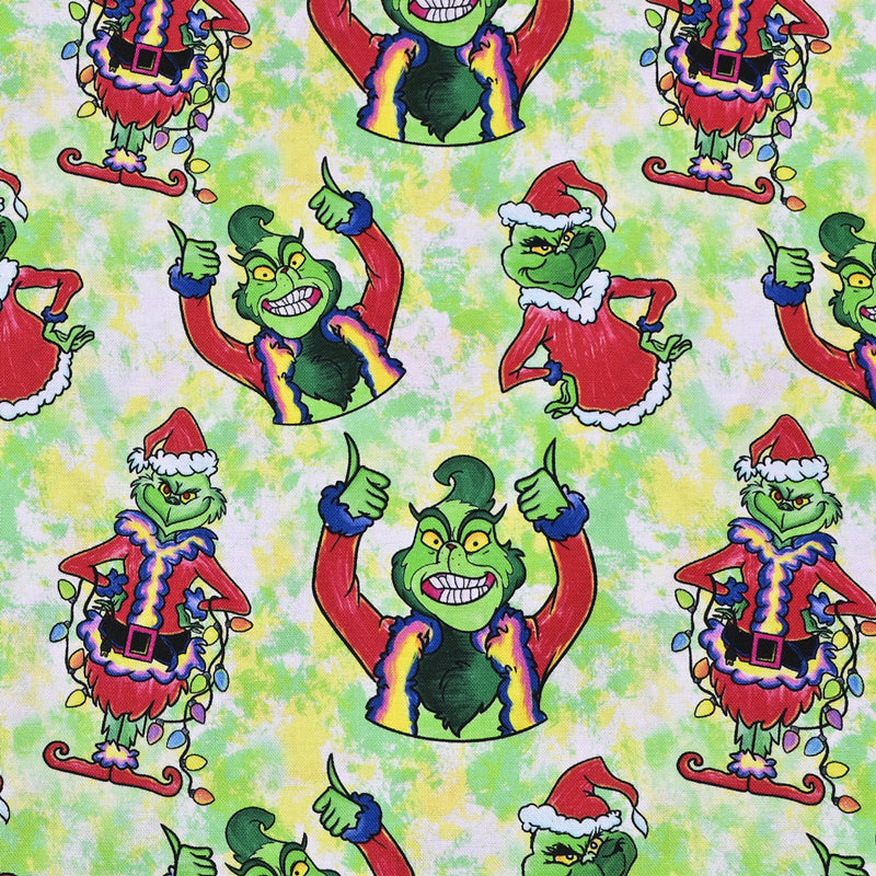 Grinch Collection 5 prints! 1 Yard Medium Thickness Plain Cotton Fabric, Fabric by Yard, Yardage Cotton Fabrics for Clothes Crafts