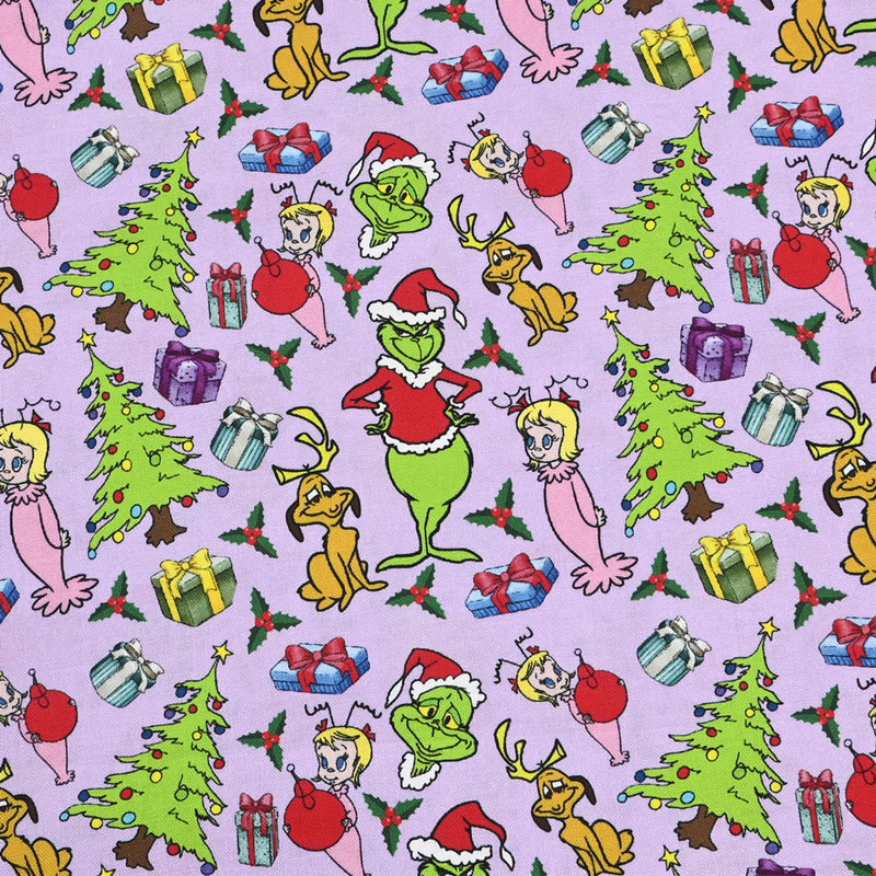 Grinch Collection 5 prints! 1 Yard Medium Thickness Plain Cotton Fabric, Fabric by Yard, Yardage Cotton Fabrics for Clothes Crafts