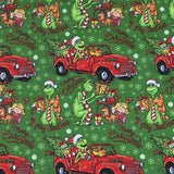 Grinch Collection 5 prints! 1 Yard Medium Thickness Plain Cotton Fabric, Fabric by Yard, Yardage Cotton Fabrics for Clothes Crafts