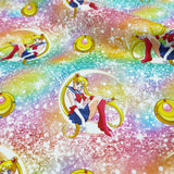 Starry Sailor Moon Collection 4 prints! 1 Yard Medium Printed Cotton Fabric, Fabric by Yard, Yardage Cotton Bag Fabrics Alice Poker