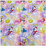 Starry Sailor Moon Collection 4 prints! 1 Yard Medium Printed Cotton Fabric, Fabric by Yard, Yardage Cotton Bag Fabrics Alice Poker