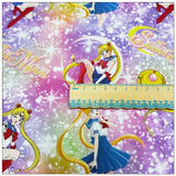 Starry Sailor Moon Collection 4 prints! 1 Yard Medium Printed Cotton Fabric, Fabric by Yard, Yardage Cotton Bag Fabrics Alice Poker