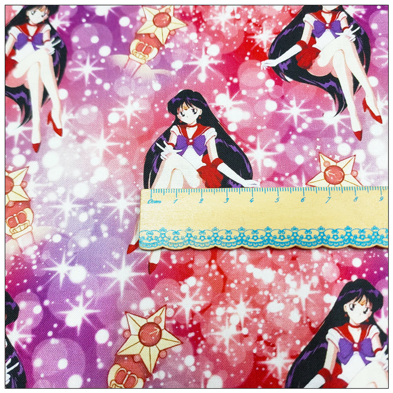 Starry Sailor Moon Collection 4 prints! 1 Yard Medium Printed Cotton Fabric, Fabric by Yard, Yardage Cotton Bag Fabrics Alice Poker