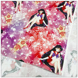 Starry Sailor Moon Collection 4 prints! 1 Yard Medium Printed Cotton Fabric, Fabric by Yard, Yardage Cotton Bag Fabrics Alice Poker