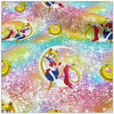 Starry Sailor Moon Collection 4 prints! 1 Yard Medium Printed Cotton Fabric, Fabric by Yard, Yardage Cotton Bag Fabrics Alice Poker