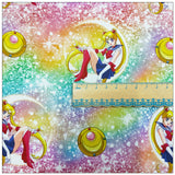 Starry Sailor Moon Collection 4 prints! 1 Yard Medium Printed Cotton Fabric, Fabric by Yard, Yardage Cotton Bag Fabrics Alice Poker