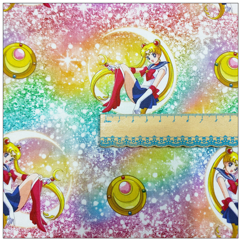 Starry Sailor Moon Collection 4 prints! 1 Yard Medium Printed Cotton Fabric, Fabric by Yard, Yardage Cotton Bag Fabrics Alice Poker