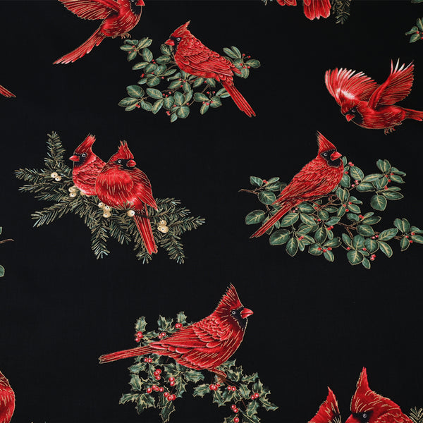Northern Cardinal Birds red! 1 Yard Medium Thickness Plain Cotton Fabric, Fabric by Yard, Yardage