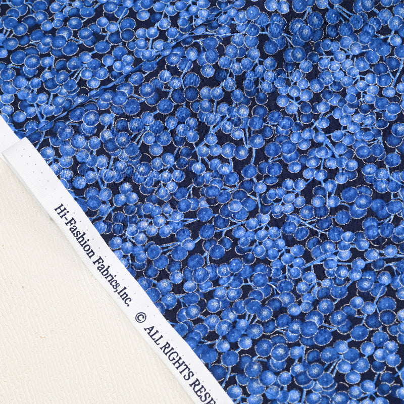 Blueberries! 1 Yard Medium Weight Plain Cotton Fabric, Fabric by Yard, Yardage Cotton Fabrics for  Style Garments, Bags