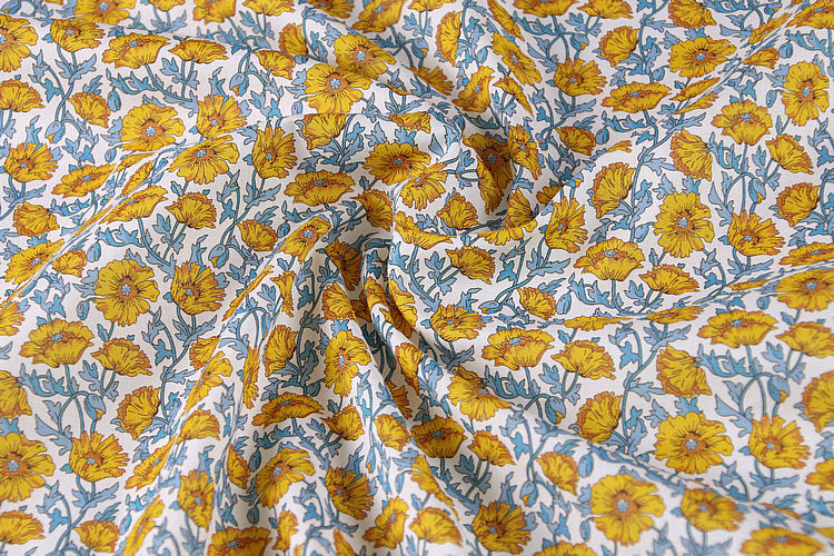 Series 2 Liberty Style Tana Lawn Floral Dress Fabrics! 1 Meter Light Weight Cotton Fabric, Fabric by Yard, Yardage Cotton Fabrics for  Style Garments, Bags