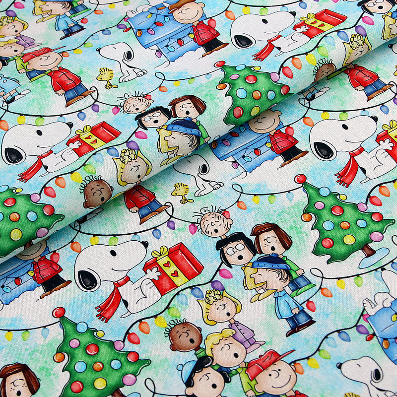 Snoopy and Charlie Brown Christmas 2 Prints!  1 Yard Plain Cotton Fabric, Fabric by Yard, Yardage Cotton Fabrics for  Style Garments, Bags