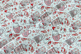 Kiss Me Hello Kitty Red Heart 3 Prints! 1 Yard Medium Thickness Plain Cotton Fabric, Fabric by Yard, Yardage