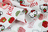 Kiss Me Hello Kitty Red Heart 3 Prints! 1 Yard Medium Thickness Plain Cotton Fabric, Fabric by Yard, Yardage