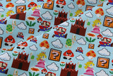 Retro Super Mario Game Pixels! 1 Meter Medium Plain Blends Fabric, Fabric by Yard, Yardage Cotton Fabrics for  Style