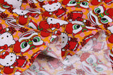 Hello Kitty and Chinese New Year Lion red! 1 Yard Medium Thickness Plain Cotton Fabric, Fabric by Yard, Yardage