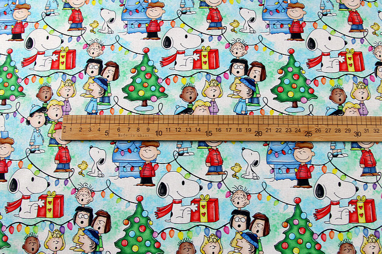 Snoopy and Charlie Brown Christmas 2 Prints!  1 Yard Plain Cotton Fabric, Fabric by Yard, Yardage Cotton Fabrics for  Style Garments, Bags