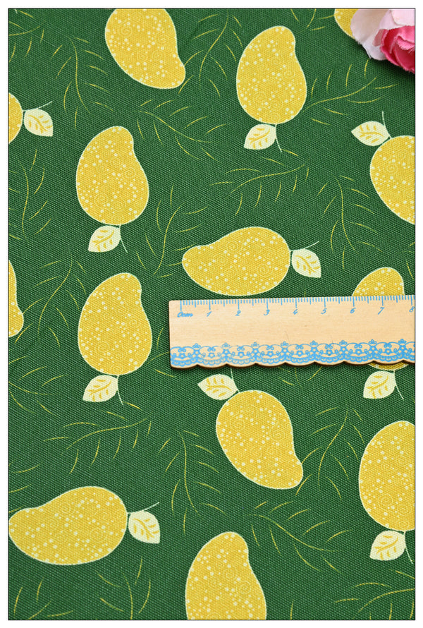 Mango Fruit 2 color! 1 Yard High Quality Stiff Cotton Toile Fabric, Fabric by Yard, Yardage Cotton Canvas Fabrics for Bags