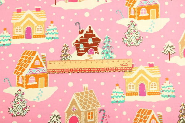 Pink Christmas Snow! 1 Meter Medium Thickness Fine Cotton Fabric, Fabric by Yard, Yardage Cotton Fabrics for  Style Garments, Bags