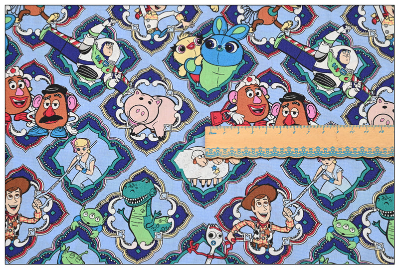 Disney Cartoon Characters Mrs Potts X VeraBradly "Toy Chest"! 1 Meter Printed Cotton Fabric, Fabric by Yard, Yardage Cotton Bag Fabrics, Children Fabrics (Copy)