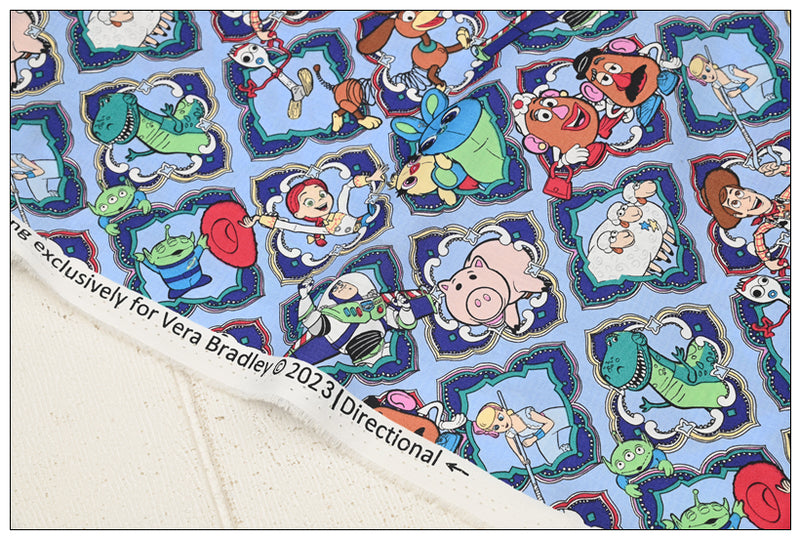 Disney Cartoon Characters Mrs Potts X VeraBradly "Toy Chest"! 1 Meter Printed Cotton Fabric, Fabric by Yard, Yardage Cotton Bag Fabrics, Children Fabrics (Copy)