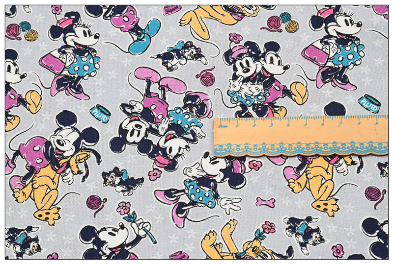 Mickey Mouse X VeraBradlei Series 2 "Sensational Six Paisley" "sweet treat" "Family Fun"! 1 Meter Printed Cotton Fabric, Fabric by Yard, Yardage Cotton Bag Fabrics, Children Fabrics Paisley