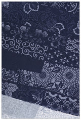 Retro Navy Japanese Floral! 1 Yard Quality Printed Cotton, Fabrics by Yard, Fabric Yardage Floral Fabrics Japanese Style