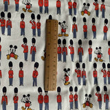 Mickey in London Royal Guards with Mickey Cath Kidston! 1 Meter Stiff Cotton Toile Fabric, Fabric by Yard, Yardage Cotton Canvas Fabrics for Bags English Retro