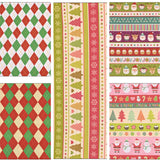 Chritmas Themed Pattern 5 prints! 1 Yard Medium Thickness Plain Cotton Fabric, Fabric by Yard, Yardage Cotton Fabrics for Clothes Crafts