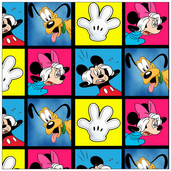 Mickey Snapshots! 1 Yard Plain Cotton Fabric by Yard, Yardage Cotton Fabrics for Style Craft Bags (Copy)