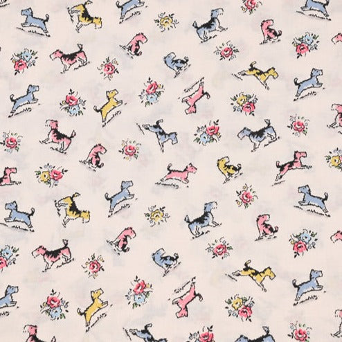Terriers Dogs! 1 Meter Light Weight Printed Fabric, Fabric by Yard, Yardage Fabrics, Children  Kids
