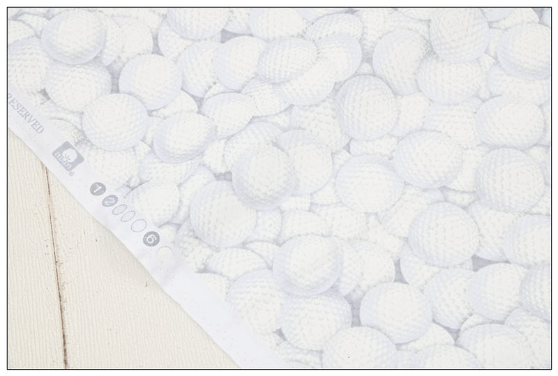 Golf Balls white! 1 Yard Medium Thickness Cotton Fabric, Fabric by Yard, Yardage Cotton Fabrics for Style Clothes, Bags
