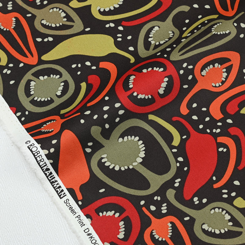 Peppers Restaurant Themed Retro Pictures ! 1 Meter Medium Thickness Cotton Twill Fabric, Fabric by Yard for Style Clothes, Bags