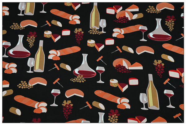 Toast Restaurant Themed Retro Pictures ! 1 Meter Medium Thickness Cotton Twill Fabric, Fabric by Yard for Style Clothes, Bags