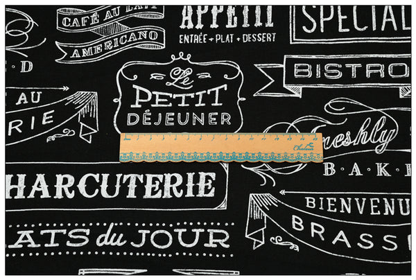 Menu Words Restaurant Themed Retro Pictures ! 1 Meter Medium Thickness Cotton Twill Fabric, Fabric by Yard for Style Clothes, Bags