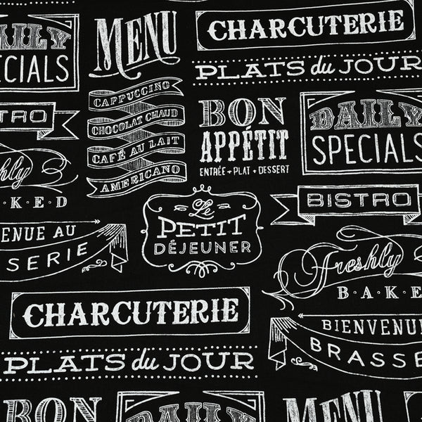 Menu Words Restaurant Themed Retro Pictures ! 1 Meter Medium Thickness Cotton Twill Fabric, Fabric by Yard for Style Clothes, Bags