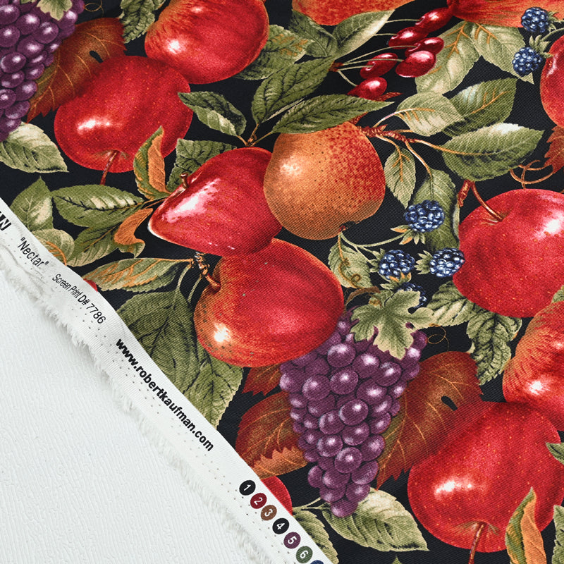 Fruit Restaurant Themed Retro Pictures ! 1 Meter Medium Thickness Cotton Twill Fabric, Fabric by Yard for Style Clothes, Bags