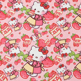 Hello Kitty with Cakes Bakery! 1 Yard Medium Thickness Plain Cotton Fabric, Fabric by Yard, Yardag