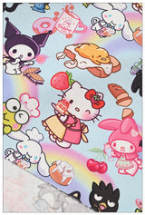 Hello Kitty with Cakes Bakery! 1 Yard Medium Thickness Plain Cotton Fabric, Fabric by Yard, Yardag