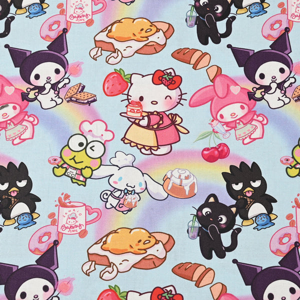 Hello Kitty with Cakes Bakery! 1 Yard Medium Thickness Plain Cotton Fabric, Fabric by Yard, Yardag