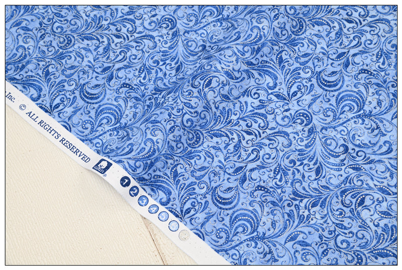 Blue Pattern Floral Series 2! 1 Yard Printed Cotton Fabric, Fabric by Yard, Yardage Fabrics, Children  Kids thanksgiving Halloween