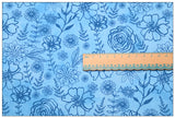 Blue Pattern Floral Series 2! 1 Yard Printed Cotton Fabric, Fabric by Yard, Yardage Fabrics, Children  Kids thanksgiving Halloween