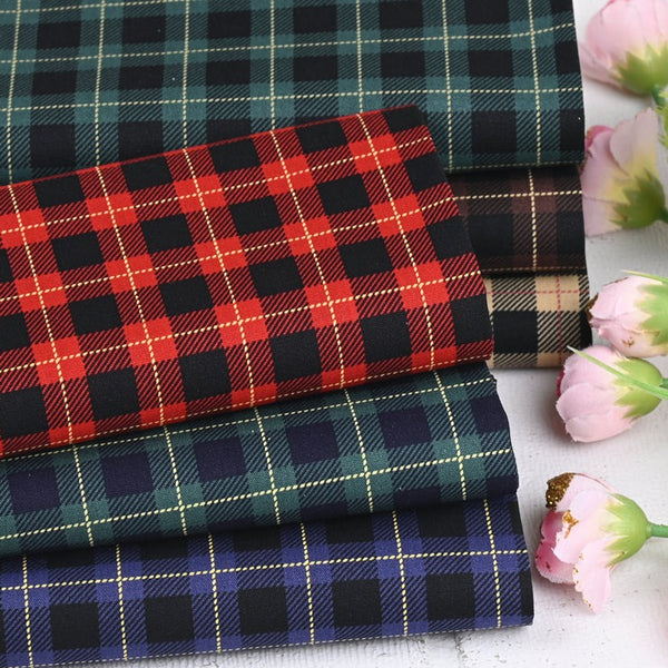 Classic Plaid Japan Made! 1 Yard Medium Thickness Plain Cotton Fabric by Yard, Yardage Cotton Fabrics for  Style Garments, Bags